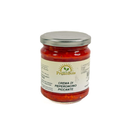 barattolo di Crema di Peperoncino Piccante dell'azienda Agricola primo sole