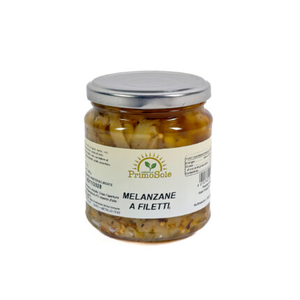 barattolo di Melanzane a filetti dell'azienda Agricola primo sole