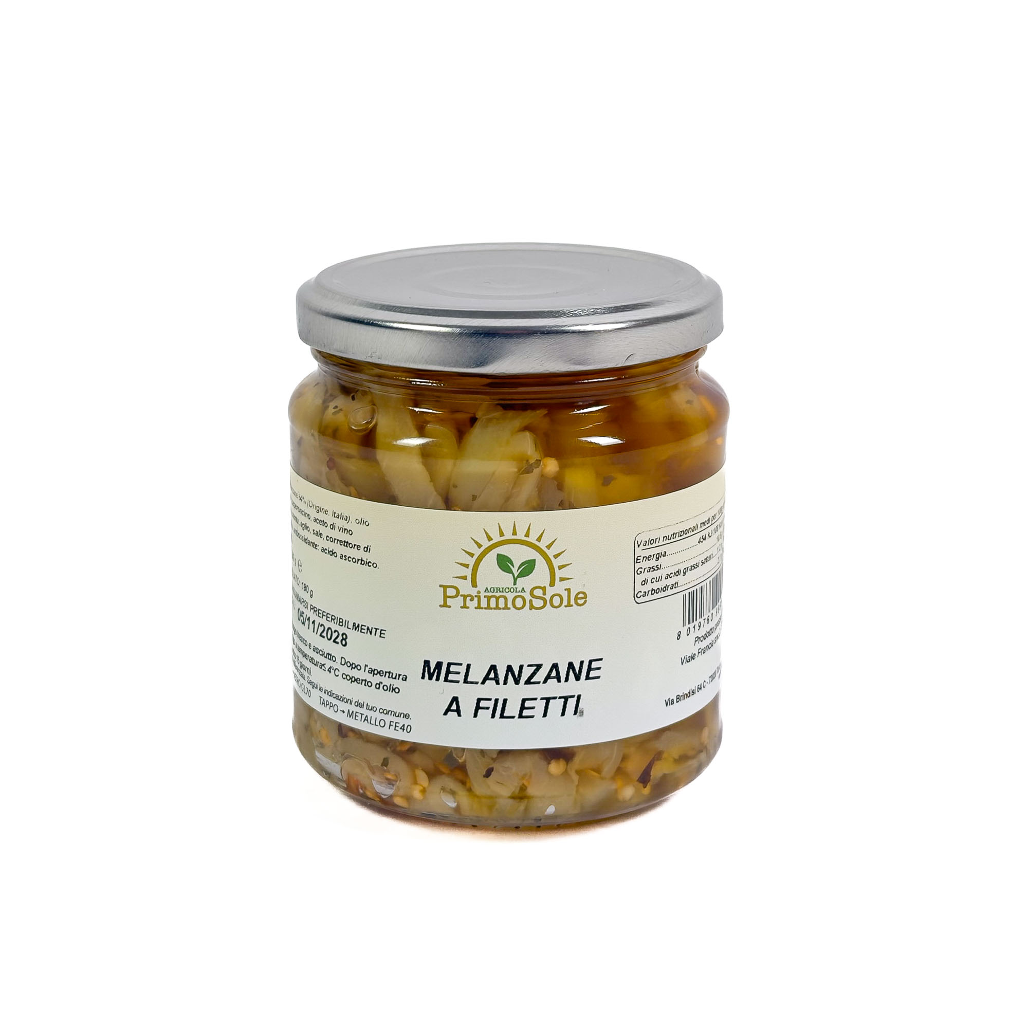 Melanzane a filetti barattolo di Melanzane a filetti dell'azienda Agricola primo sole