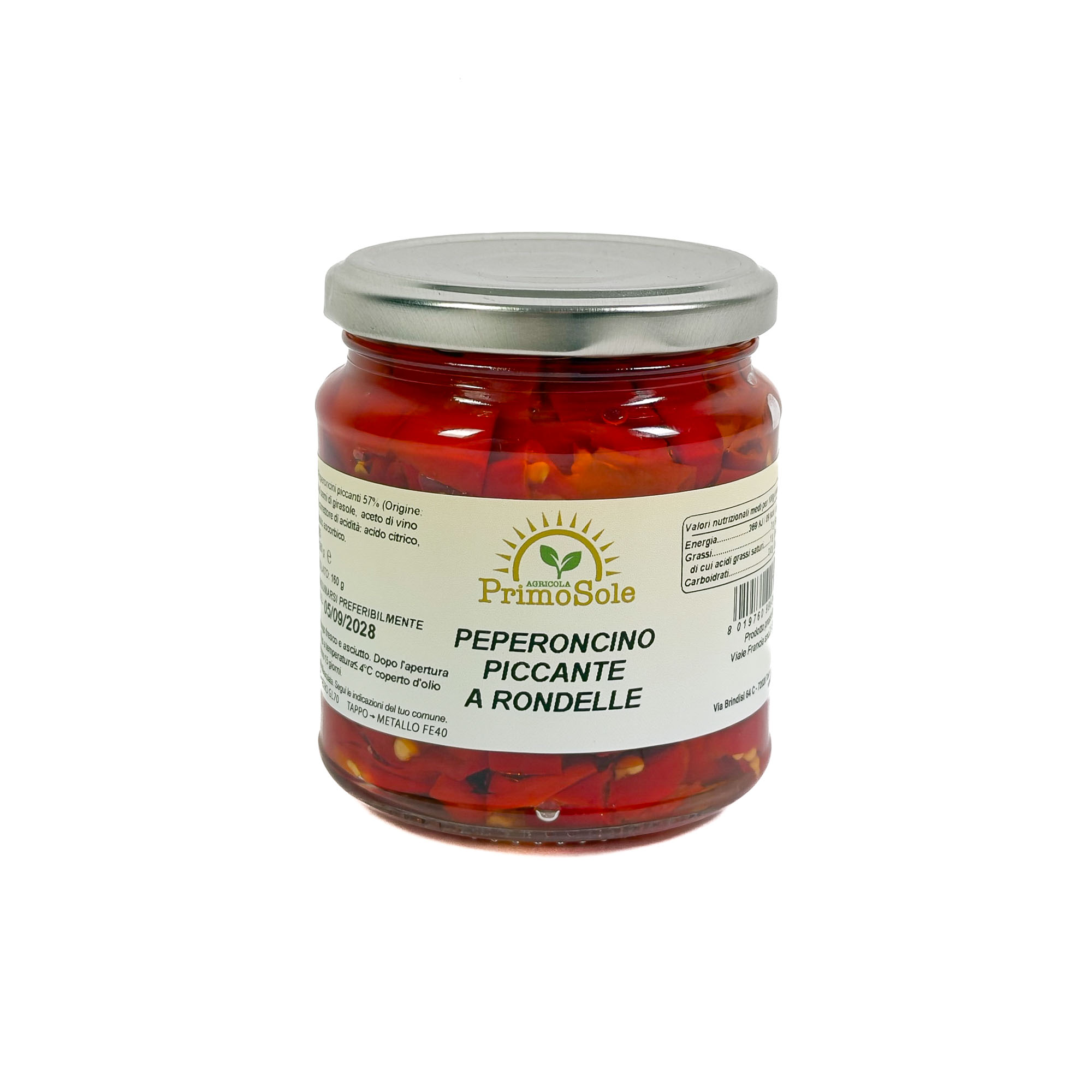 Peperoncino Piccante a rondelle barattolo di Peperoncino Piccante a rondelle dell'azienda Agricola primo sole